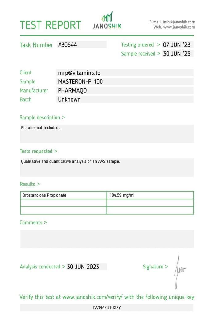 pharmaqo labs masteron p 100