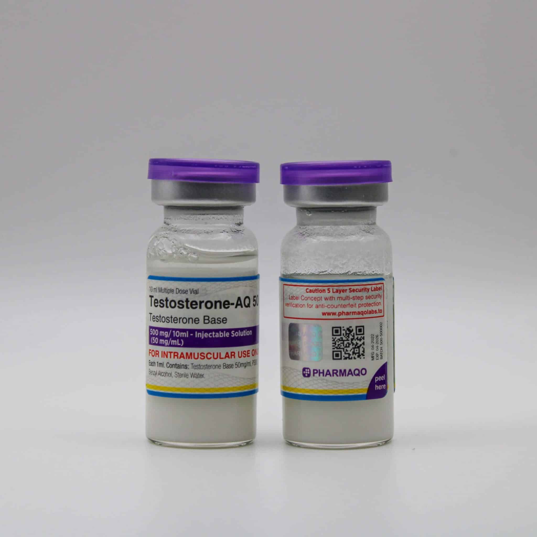 testosterone aq – testosterone base 50mg/ml – 10ml vial – pharmaqo labs